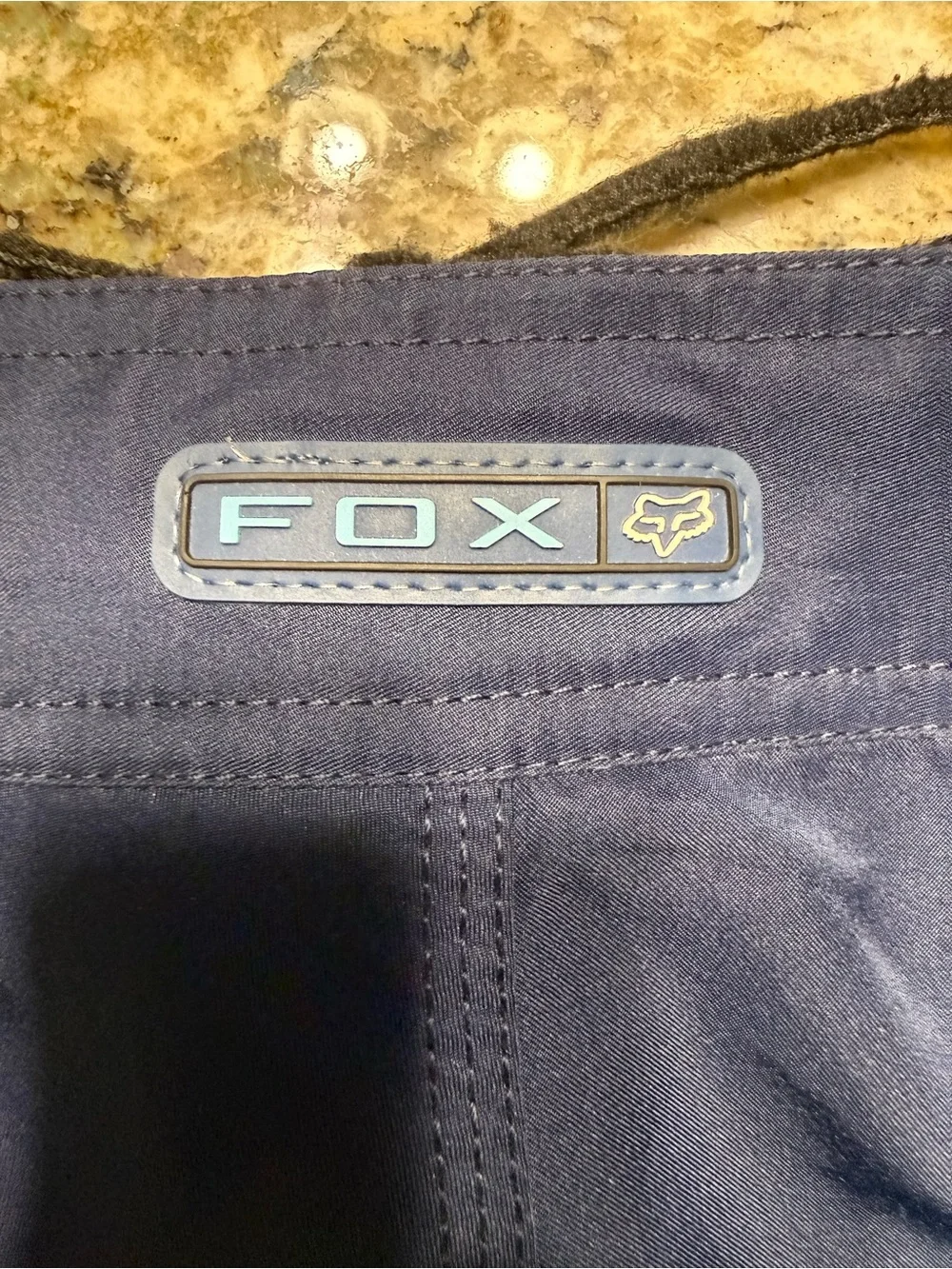Men's Fox Vintage Navy Blue Board Shorts with Light Blue Accents size 36